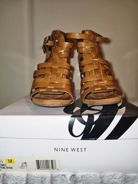 Nine West Women’s Tan Woven Gladiator Sandals